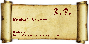 Knabel Viktor névjegykártya
